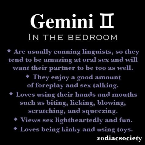 gemini traits female in bed